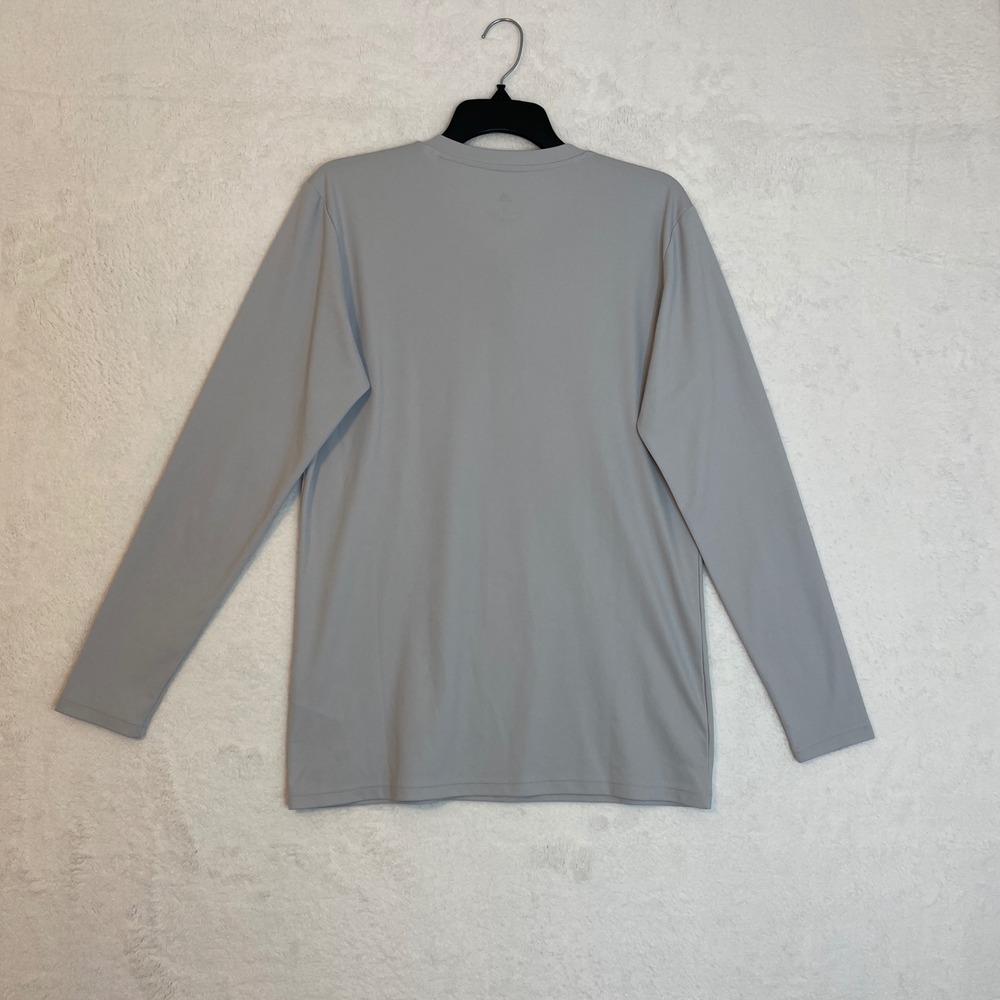 Adidas Aeroready Primegreen Long Sleeve V Neck Athletic Shirt Men's Size L Gray - Picture 7 of 7